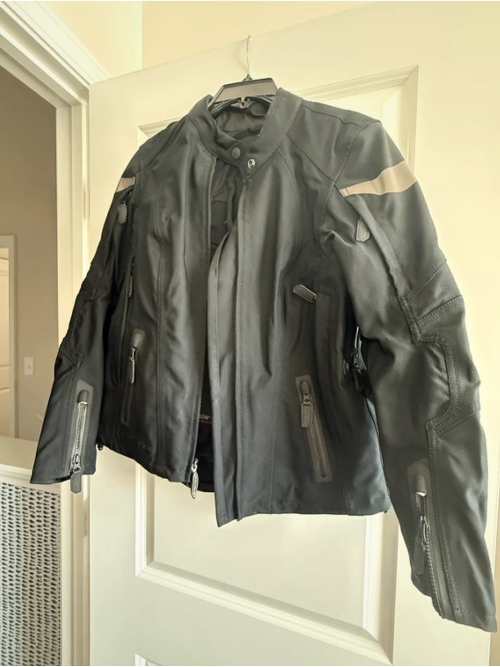 Harley-Davidson Black Jacket with Tan Shoulder Stripe